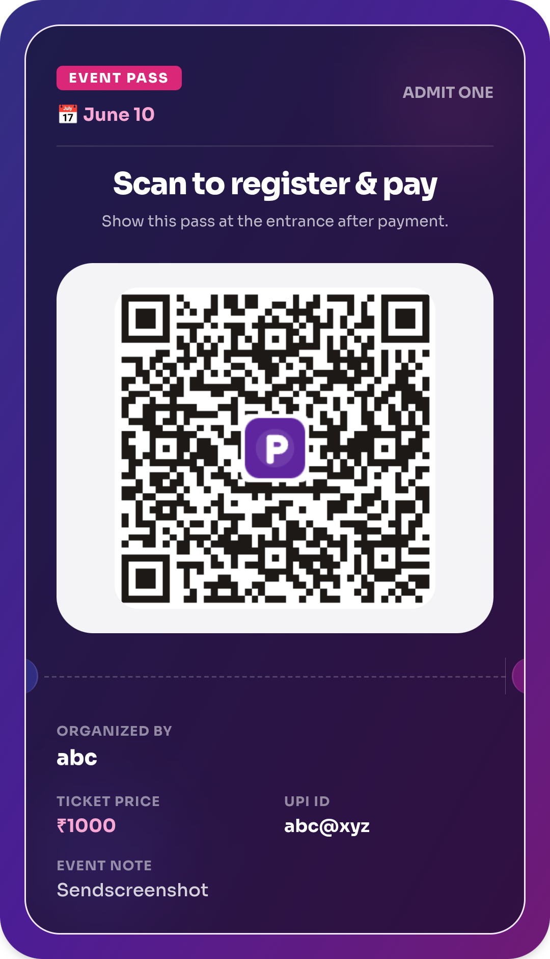 Event Pass Ticket